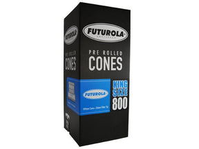 Futurola 109mm King Size Pre Rolled Classic White Paper Cones 800/Box - 1