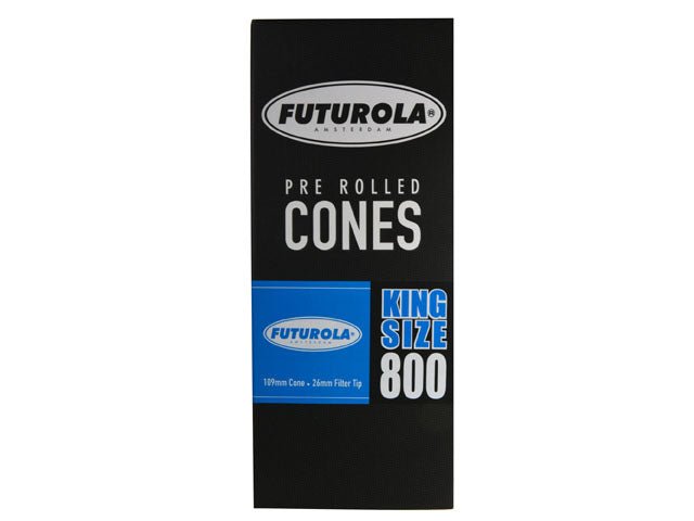 Futurola 109mm King Size Pre Rolled Classic White Paper Cones 800/Box - 3