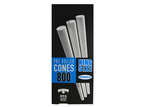 Futurola 109mm King Size Pre Rolled Classic White Paper Cones 800/Box - 4