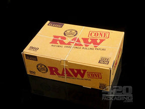 RAW 70mm Pre Rolled Paper Cones (30mm Filter) 960/Box - 1